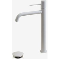 Sklum - Orveta Click-Clack Messing-Waschtischarmatur und Ablaufventil-Set Weiss ↑30 cm von SKLUM