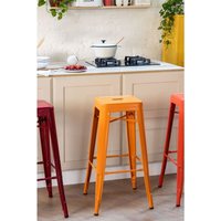 Pack 4 hohe Hocker (76 cm) lix Orange Safran - Sklum von SKLUM