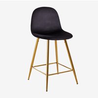 Packung mit 2 hohen Hockern aus Glamm-Samt ↑65 cm Schwarz Vergoldet - Sklum Packung mit 2 hohen Hockern aus Glamm-Samt ↑65 cm Schwarz Vergoldet - Sklum von SKLUM