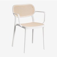 2er-Pack stapelbare Gartenstühle mit Armlehnen aus Polypropylen Omara Gardenia Weiß - Sklum von SKLUM