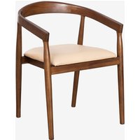 Sklum - Packung mit 4 Visby-Esszimmerstühlen aus Leder Vintage beige von SKLUM