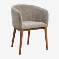 Sklum - Packung mit 4 gepolsterten Bunia-Esszimmerstühlen mit Armlehnen Dark von SKLUM