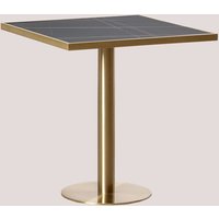 Sklum - Quadratischer Stehtisch aus Steingut (70x70 cm) Manhattan Schwarz von SKLUM