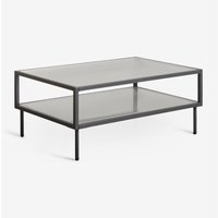 Sklum - Rechteckiger Couchtisch Paoline aus Stahl und Glas Schwarz Carbon von SKLUM