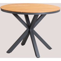Sklum - Runder Gartentisch aus Aluminium und Eukalyptusholz Archer Grau Graphit Ø100 cm Sklum - Runder Gartentisch aus Aluminium und Eukalyptusholz Archer Grau Graphit Ø100 cm von SKLUM