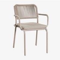 Sklum - Stapelbarer Gartenstuhl Arhiza mit Armlehnen aus Aluminium und geflochtenem Seil Moka Braun Sklum - Stapelbarer Gartenstuhl Arhiza mit Armlehnen aus Aluminium und geflochtenem Seil Moka Braun von SKLUM