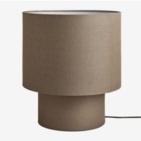 Sklum - Tischlampe Gioura aus Leinen und Eisen Grau Taupe ↑35 cm von SKLUM