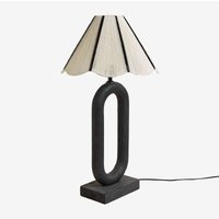 Sklum - Tischlampe aus Mangoholz und Loucia-Wolle Schlichtes Schwarz von SKLUM