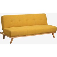 Sklum - Verstellbares 3-Sitzer Sofa aus Leinen Juhli Gelb Fresie - Gelb Fresie von SKLUM