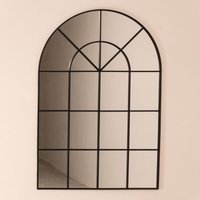 Wandspiegel aus Metall in Fensteroptik (135x92 cm) Paola Schwarz - Schwarz - Sklum von SKLUM