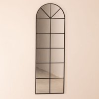 Wandspiegel in Fensteroptik aus Metall (180x59 cm) Paola l Schwarz - Schwarz - Sklum von SKLUM