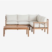 Sklum - Wohnzimmer-Set mit 5-Sitzer-Ecksofa und Couchtisch aus Akazienholz Melvin Akazie Braun Sklum - Wohnzimmer-Set mit 5-Sitzer-Ecksofa und Couchtisch aus Akazienholz Melvin Akazie Braun von SKLUM