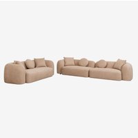 Sklum - Wohnzimmerset mit 2-teiligem Modulsofa und 3-Sitzer-Sofa in Coco Chenille von SKLUM