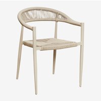 Stapelbarer Esszimmerstuhl mit Armlehnen aus Aluminium und synthetischem Rattan Amatria Beige Tapioca - Sklum Stapelbarer Esszimmerstuhl mit Armlehnen aus Aluminium und synthetischem Rattan Amatria Beige Tapioca - Sklum von SKLUM