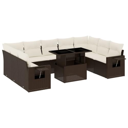 SKM 10-TLG. Garten-Sofagarnitur mit Kissen Braun Poly Rattan,Möbel, Gartenmöbel, Gartenmöbel-Sets,Braun,88.3KG,3268113 SKM 10-TLG. Garten-Sofagarnitur mit Kissen Braun Poly Rattan,Möbel, Gartenmöbel, Gartenmöbel-Sets,Braun,88.3KG,3268113 von SKM
