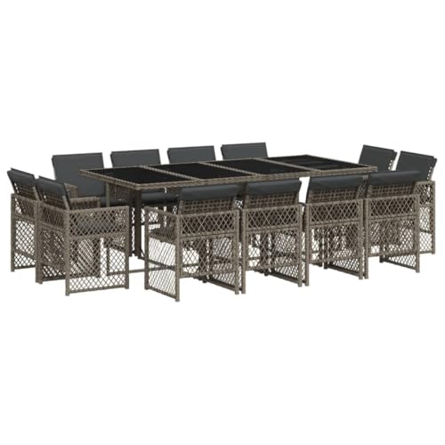 SKM 13-TLG. Garten-Essgruppe mit Kissen Grau Poly Rattan,Möbel,Gartenmöbel,Gartenmöbel-Sets,Grau,128 kg,3210860 SKM 13-TLG. Garten-Essgruppe mit Kissen Grau Poly Rattan,Möbel,Gartenmöbel,Gartenmöbel-Sets,Grau,128 kg,3210860 von SKM