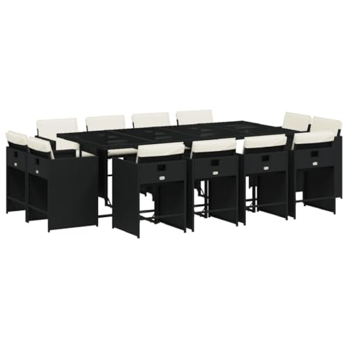 SKM 13-TLG. Garten-Essgruppe mit Kissen Schwarz Poly Rattan,Möbel,Gartenmöbel,Gartenmöbel-Sets,Schwarz,132 kg,3211218 SKM 13-TLG. Garten-Essgruppe mit Kissen Schwarz Poly Rattan,Möbel,Gartenmöbel,Gartenmöbel-Sets,Schwarz,132 kg,3211218 von SKM