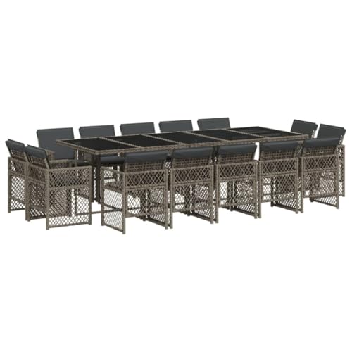 SKM 15-TLG. Garten-Essgruppe mit Kissen Grau Poly Rattan,Möbel,Gartenmöbel,Gartenmöbel-Sets,Grau,153.4 kg,3210872 SKM 15-TLG. Garten-Essgruppe mit Kissen Grau Poly Rattan,Möbel,Gartenmöbel,Gartenmöbel-Sets,Grau,153.4 kg,3210872 von SKM