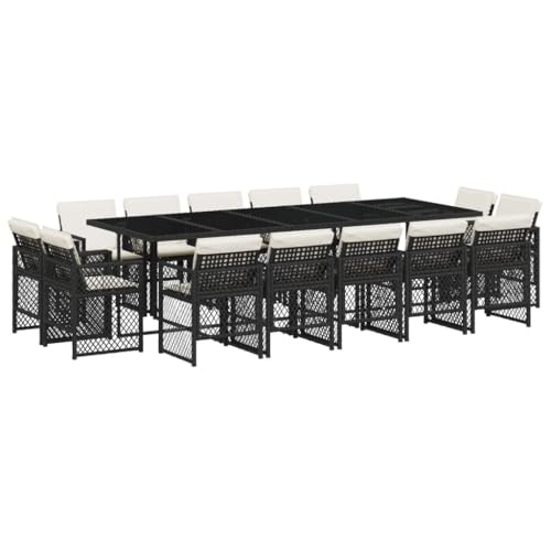 SKM 15-TLG. Garten-Essgruppe mit Kissen Schwarz Poly Rattan,Möbel,Gartenmöbel,Gartenmöbel-Sets,Schwarz,150.75 kg,3210870 SKM 15-TLG. Garten-Essgruppe mit Kissen Schwarz Poly Rattan,Möbel,Gartenmöbel,Gartenmöbel-Sets,Schwarz,150.75 kg,3210870 von SKM