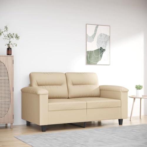 SKM 2-Sitzer-Sofa Creme 120 cm Mikrofasergewebe,Möbel,Sofas,Creme,22.6KG,359559 von SKM
