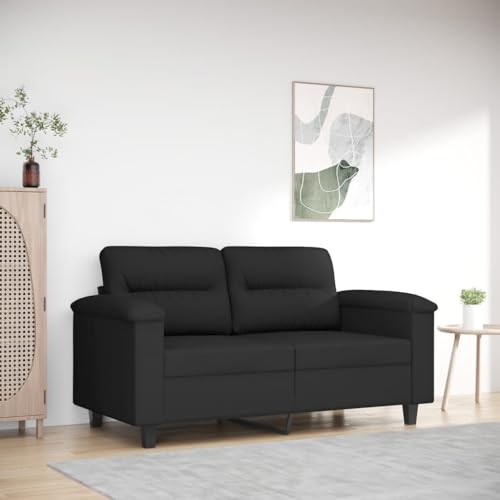 SKM 2-Sitzer-Sofa Schwarz 120 cm Mikrofasergewebe,Möbel,Sofas,Schwarz,22.6KG,359558 von SKM