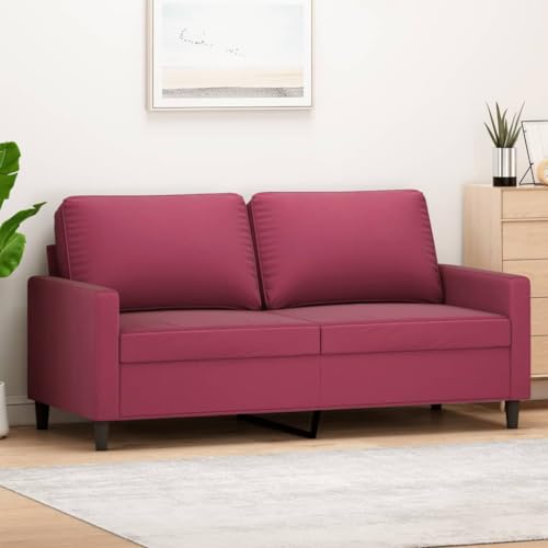 SKM 2-Sitzer-Sofa Weinrot 140 cm Samt,Möbel,Sofas,Rot,22.65KG,359203 von SKM