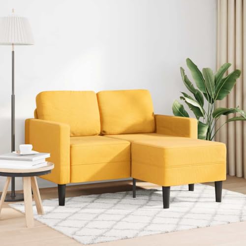 SKM 2-Sitzer-Sofa mit Chaiselongue L-Form Hellgelb 125 cm Leinen,Möbel,Sofas,Gelb,27.2 kg,4107082 SKM 2-Sitzer-Sofa mit Chaiselongue L-Form Hellgelb 125 cm Leinen,Möbel,Sofas,Gelb,27.2 kg,4107082 von SKM