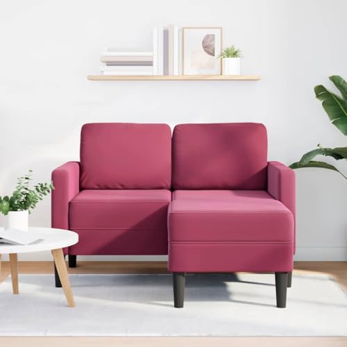 SKM 2-Sitzer-Sofa mit Chaiselongue L-Form Weinrot 125 cm Samt,Möbel,Sofas,Rot,27.2 kg,4107072 SKM 2-Sitzer-Sofa mit Chaiselongue L-Form Weinrot 125 cm Samt,Möbel,Sofas,Rot,27.2 kg,4107072 von SKM