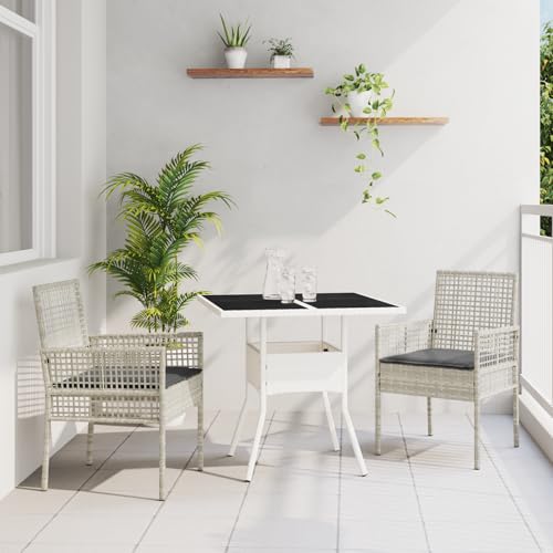 SKM 3-TLG. Garten-Essgruppe Hellgrau Poly Rattan,Möbel,Gartenmöbel,Gartensitzmöbel,Gartenstühle,Schwarz,23.58KG,3334933 SKM 3-TLG. Garten-Essgruppe Hellgrau Poly Rattan,Möbel,Gartenmöbel,Gartensitzmöbel,Gartenstühle,Schwarz,23.58KG,3334933 von SKM