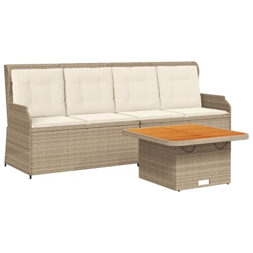 SKM 3-TLG. Garten-Lounge-Set mit Kissen Beige Poly Rattan,Möbel,Gartenmöbel,Gartenmöbel-Sets,Beige,48.4 kg,3262104 von SKM