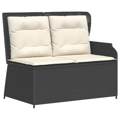 SKM 3-TLG. Garten-Lounge-Set mit Kissen Schwarz Poly Rattan,Möbel,Gartenmöbel,Gartenmöbel-Sets,Schwarz,46.4 kg,3262443 von SKM