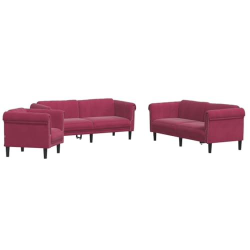 SKM 3-TLG. Sofagarnitur Weinrot Samt,Möbel,Sofas,Rot,74.4 kg,3209213 SKM 3-TLG. Sofagarnitur Weinrot Samt,Möbel,Sofas,Rot,74.4 kg,3209213 von SKM