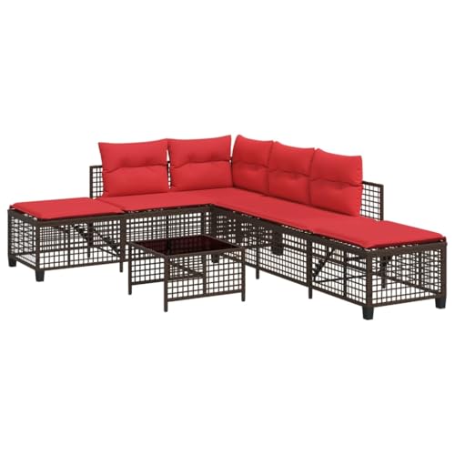 SKM 3-teiliges Ecksofa-Set für den Garten mit Kissen, braun, Polyrattan,Möbel,Gartenmöbel,Gartensitzmöbel,Gartensofas,Braun,30.6 kg,365451 von SKM