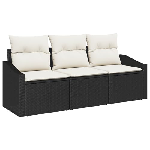 SKM 3-teiliges Garten-Sofa-Set mit Kissen Schwarz Poly-Rattan,Möbel,Gartenmöbel,Gartensitzmöbel,Gartensofas,Schwarz,23.6KG,3346577 SKM 3-teiliges Garten-Sofa-Set mit Kissen Schwarz Poly-Rattan,Möbel,Gartenmöbel,Gartensitzmöbel,Gartensofas,Schwarz,23.6KG,3346577 von SKM