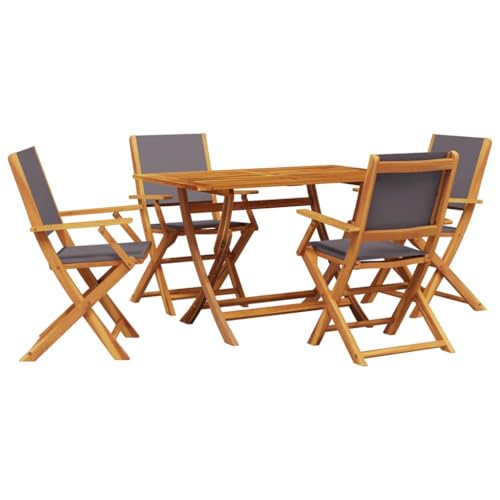 SKM 5-TLG. Garten-Essgruppe Stoff und Massivholz Anthrazit,Möbel,Gartenmöbel,Gartenmöbel-Sets,Anthrazit,39.8 kg,3281701 von SKM