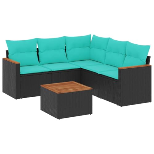 SKM 6-teiliges Gartensofa-Set mit Kissen, schwarzes Polyrattan,Möbel,Gartenmöbel,Gartenmöbel-Sets,Black and Blue,50 kg,3225966 SKM 6-teiliges Gartensofa-Set mit Kissen, schwarzes Polyrattan,Möbel,Gartenmöbel,Gartenmöbel-Sets,Black and Blue,50 kg,3225966 von SKM