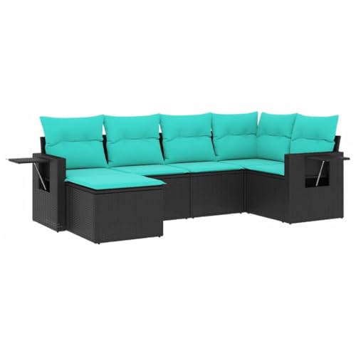 SKM 6-teiliges Gartensofa-Set mit Kissen, schwarzes Polyrattan,Möbel,Gartenmöbel,Gartenmöbel-Sets,Schwarz,50 kg,3220456 SKM 6-teiliges Gartensofa-Set mit Kissen, schwarzes Polyrattan,Möbel,Gartenmöbel,Gartenmöbel-Sets,Schwarz,50 kg,3220456 von SKM