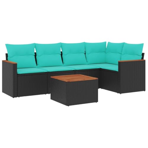 SKM 6-teiliges Gartensofa-Set mit Kissen, schwarzes Polyrattan,Möbel,Gartenmöbel,Gartenmöbel-Sets,Schwarz,50 kg,3225952 SKM 6-teiliges Gartensofa-Set mit Kissen, schwarzes Polyrattan,Möbel,Gartenmöbel,Gartenmöbel-Sets,Schwarz,50 kg,3225952 von SKM