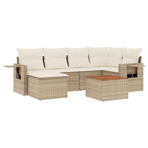 SKM 7-TLG. Garten-Sofagarnitur mit Kissen Beige Poly Rattan,Möbel,Gartenmöbel,Gartenmöbel-Sets,Beige,60 kg,3256996 SKM 7-TLG. Garten-Sofagarnitur mit Kissen Beige Poly Rattan,Möbel,Gartenmöbel,Gartenmöbel-Sets,Beige,60 kg,3256996 von SKM
