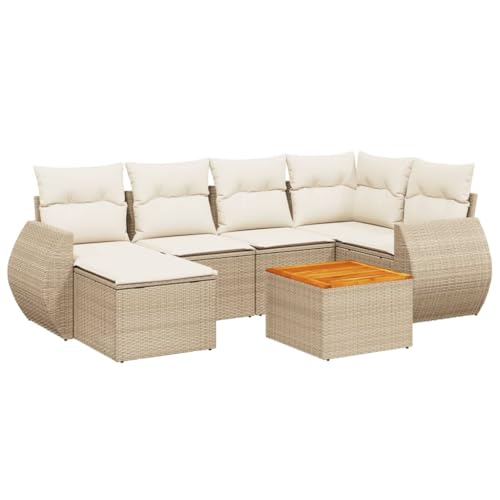 SKM 7-TLG. Garten-Sofagarnitur mit Kissen Beige Poly Rattan,Möbel,Gartenmöbel,Gartenmöbel-Sets,Beige,60 kg,3257437 SKM 7-TLG. Garten-Sofagarnitur mit Kissen Beige Poly Rattan,Möbel,Gartenmöbel,Gartenmöbel-Sets,Beige,60 kg,3257437 von SKM