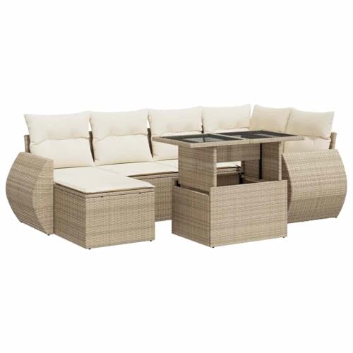 SKM 7-TLG. Garten-Sofagarnitur mit Kissen Beige Poly Rattan,Möbel,Gartenmöbel,Gartenmöbel-Sets,Beige,69.3 kg,3326669 SKM 7-TLG. Garten-Sofagarnitur mit Kissen Beige Poly Rattan,Möbel,Gartenmöbel,Gartenmöbel-Sets,Beige,69.3 kg,3326669 von SKM