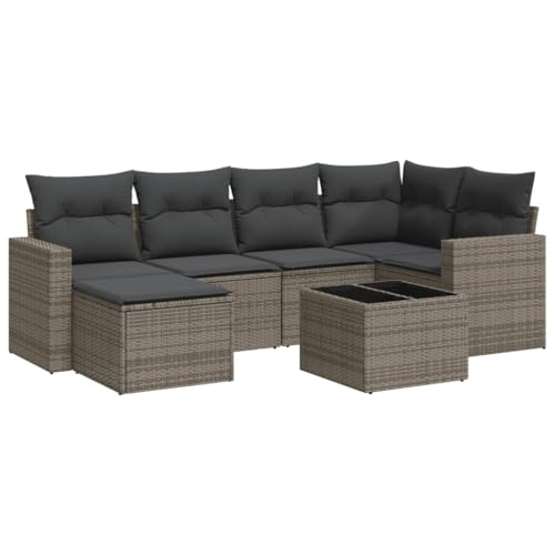 SKM 7-TLG. Garten-Sofagarnitur mit Kissen Grau Poly Rattan,Möbel,Gartenmöbel,Gartensitzmöbel,Gartensofaelemente,Grau,60 kg,3251607 SKM 7-TLG. Garten-Sofagarnitur mit Kissen Grau Poly Rattan,Möbel,Gartenmöbel,Gartensitzmöbel,Gartensofaelemente,Grau,60 kg,3251607 von SKM