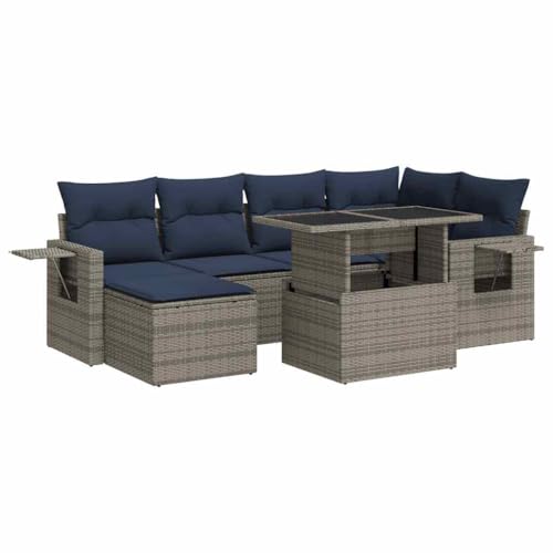 SKM 7-TLG. Garten-Sofagarnitur mit Kissen Grau Poly Rattan Akazie,Möbel,Gartenmöbel,Gartenmöbel-Sets,Grau,69.7 kg,3326512 SKM 7-TLG. Garten-Sofagarnitur mit Kissen Grau Poly Rattan Akazie,Möbel,Gartenmöbel,Gartenmöbel-Sets,Grau,69.7 kg,3326512 von SKM