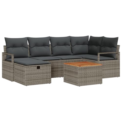 SKM 7-teilige Garten Sofa Set mit Kissen Grau Poly-Rattan,Möbel,Gartenmöbel,Gartensitzmöbel,Gartensofas,Grau,57.6KG,3360870 SKM 7-teilige Garten Sofa Set mit Kissen Grau Poly-Rattan,Möbel,Gartenmöbel,Gartensitzmöbel,Gartensofas,Grau,57.6KG,3360870 von SKM