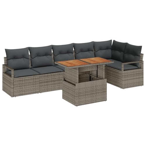 SKM 7-teiliges Garten Sofa Set mit Kissen Grau Poly Rattan,Möbel,Gartenmöbel,Gartensitzmöbel,Gartensofas,Grau,66.6KG,3358456 SKM 7-teiliges Garten Sofa Set mit Kissen Grau Poly Rattan,Möbel,Gartenmöbel,Gartensitzmöbel,Gartensofas,Grau,66.6KG,3358456 von SKM