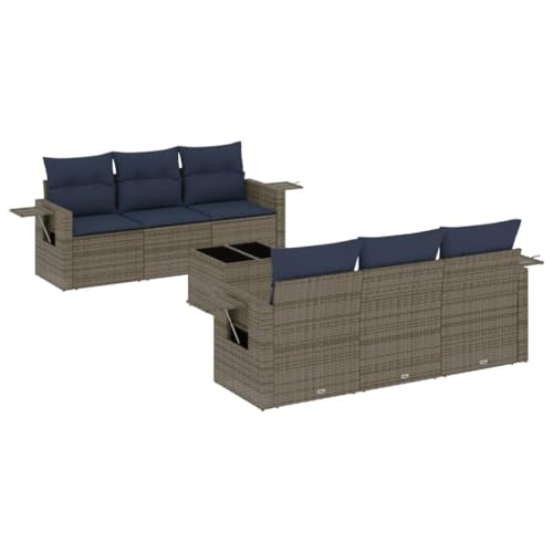 SKM 7-teiliges Gartensofa-Set mit Kissen, grau, Polyrattan,Möbel,Gartenmöbel,Gartenmöbel-Sets,Grau,60 kg,3219910 SKM 7-teiliges Gartensofa-Set mit Kissen, grau, Polyrattan,Möbel,Gartenmöbel,Gartenmöbel-Sets,Grau,60 kg,3219910 von SKM