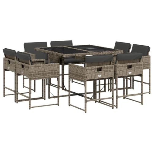 SKM 9-TLG. Garten-Essgruppe mit Kissen Grau Poly Rattan,Möbel,Gartenmöbel,Gartenmöbel-Sets,Grau,76.8 kg,3211376 SKM 9-TLG. Garten-Essgruppe mit Kissen Grau Poly Rattan,Möbel,Gartenmöbel,Gartenmöbel-Sets,Grau,76.8 kg,3211376 von SKM