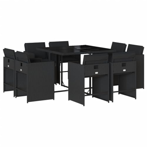 SKM 9-TLG. Garten-Essgruppe mit Kissen Schwarz Poly Rattan,Möbel,Gartenmöbel,Gartenmöbel-Sets,Schwarz,79 kg,3211195 SKM 9-TLG. Garten-Essgruppe mit Kissen Schwarz Poly Rattan,Möbel,Gartenmöbel,Gartenmöbel-Sets,Schwarz,79 kg,3211195 von SKM