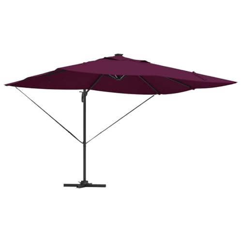 SKM Ampelschirm Roma mit Schloss Rot und Schwarz 352 x 251 x 265 cm,Heim & Garten,Rasen & Garten,Garten & Balkon,Sonnenschirme & Sonnenschutze,Rot,25.16 kg,42003333 von SKM