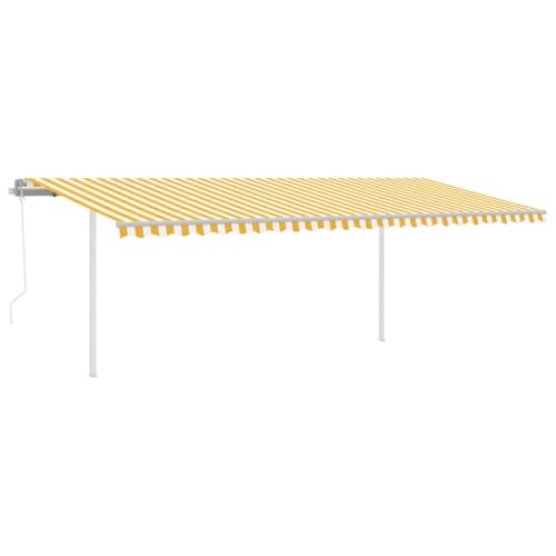 SKM Automatische Markise mit LED & Windsensor 6x3 m Gelb und Weiß,Heim & Garten,Rasen & Garten,Garten & Balkon,Markisen,Gelb,91.3 kg,3070013 von SKM